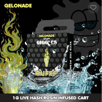 Giggle Puffs | Gelonade | Live Hash Rosin Infused Cartridge