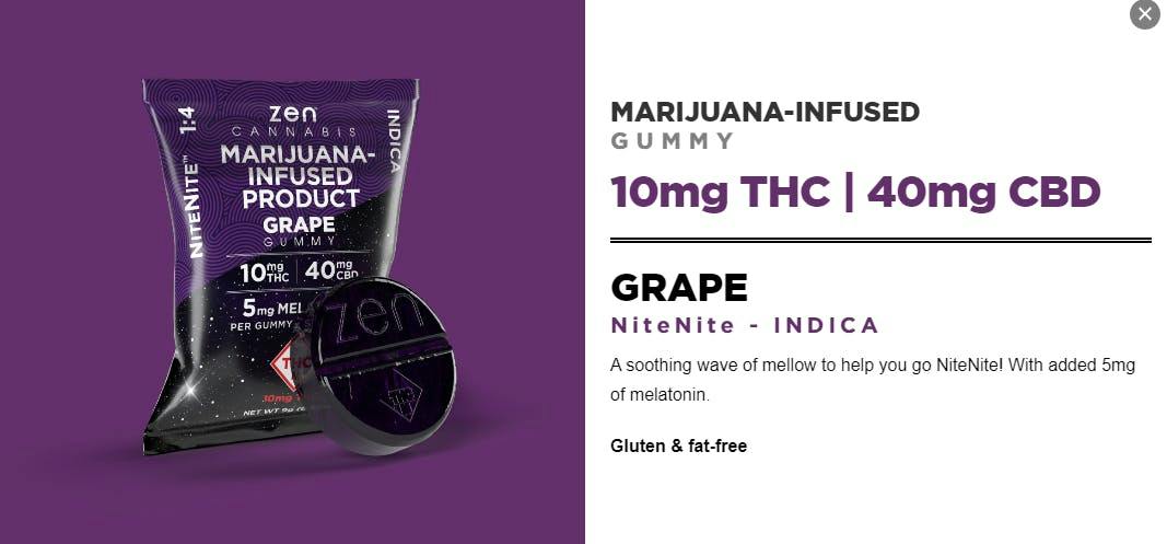 Zen - Zen- Nite Nite 1:4 Gummy- 100mg