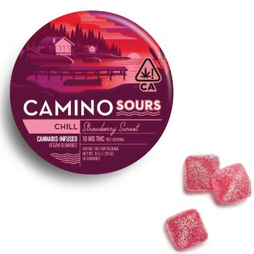 Chill | Strawberry Sunset Sours Gummies | 100mg | 10ct | 10mg/ea