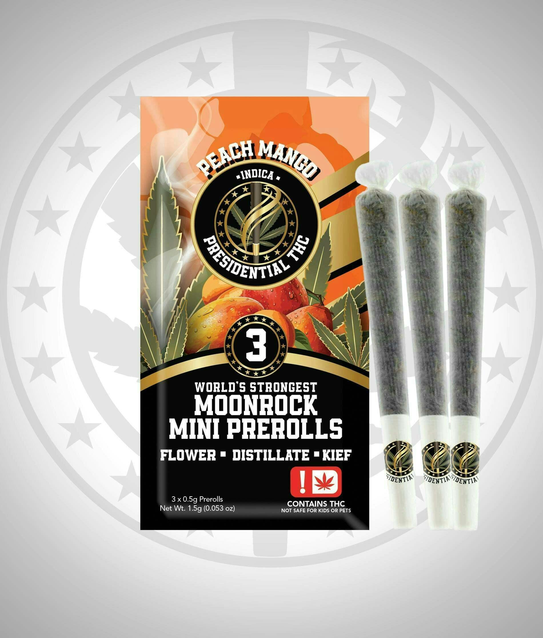 Presidential - Presidential- Peach Mango Infused Preroll 3pk- 1.5g - Peach Mango Preroll 3pk