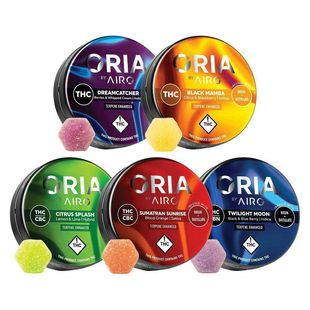 AIRO ORIA - BLACKBERRY & BLUEBERRY TWILIGHT MOON + CBN - LIVE RESIN GUMMIES - [500MG] - INDICA - ...