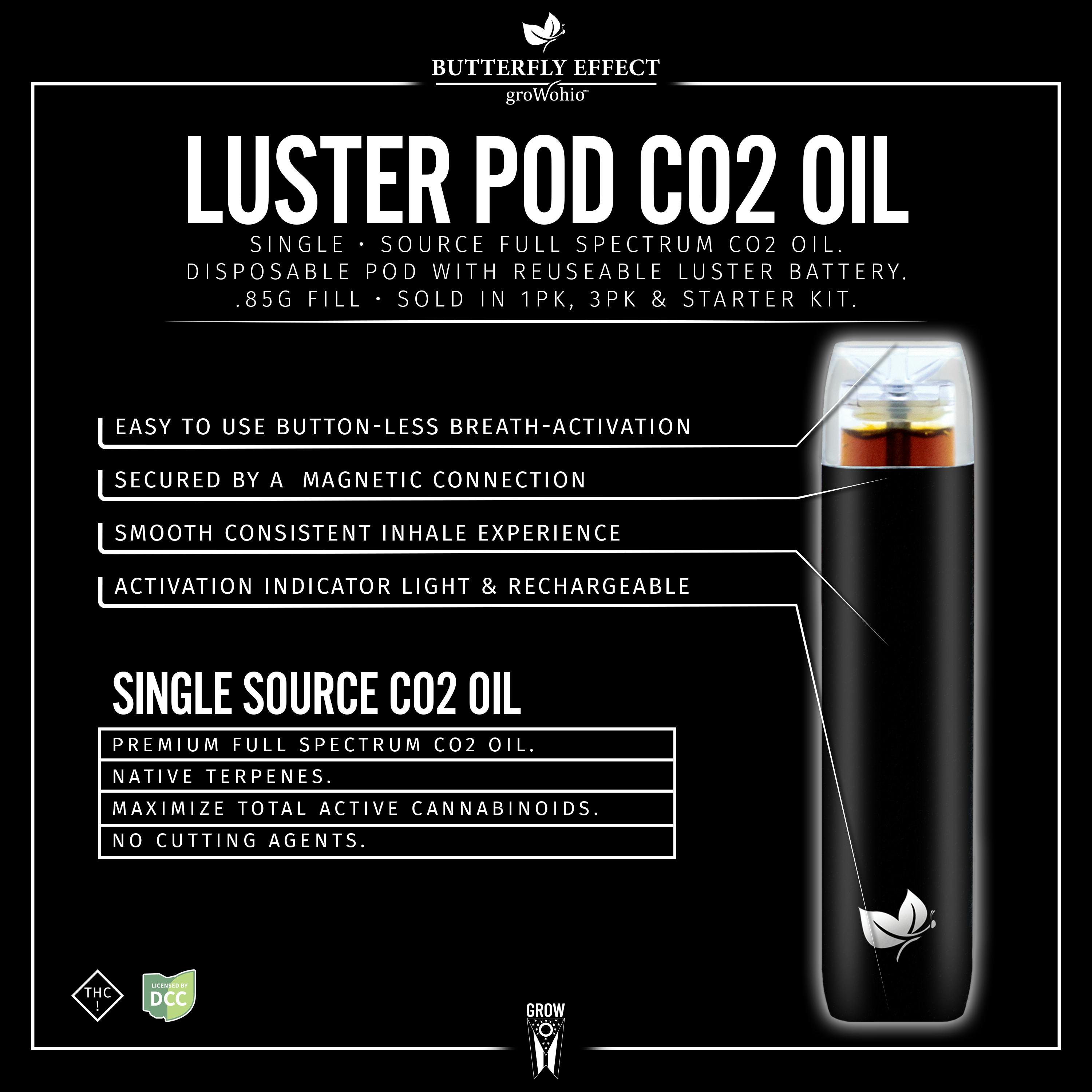 BUTTERFLY EFFECT - SLH - FULL SPECTRUM LUSTER POD - [2.55G] - SATIVA - 3PK