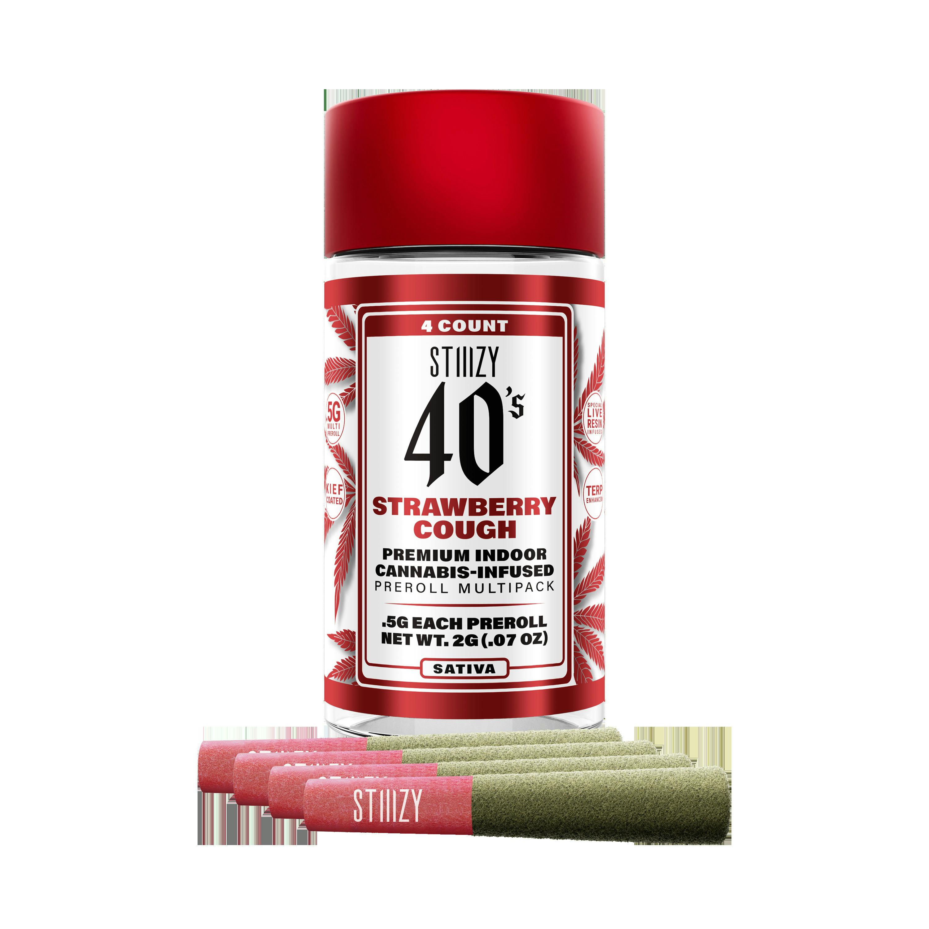 Stiiizy - Strawberry Cough 40s Infused Pre-Roll 4pk (2g)
