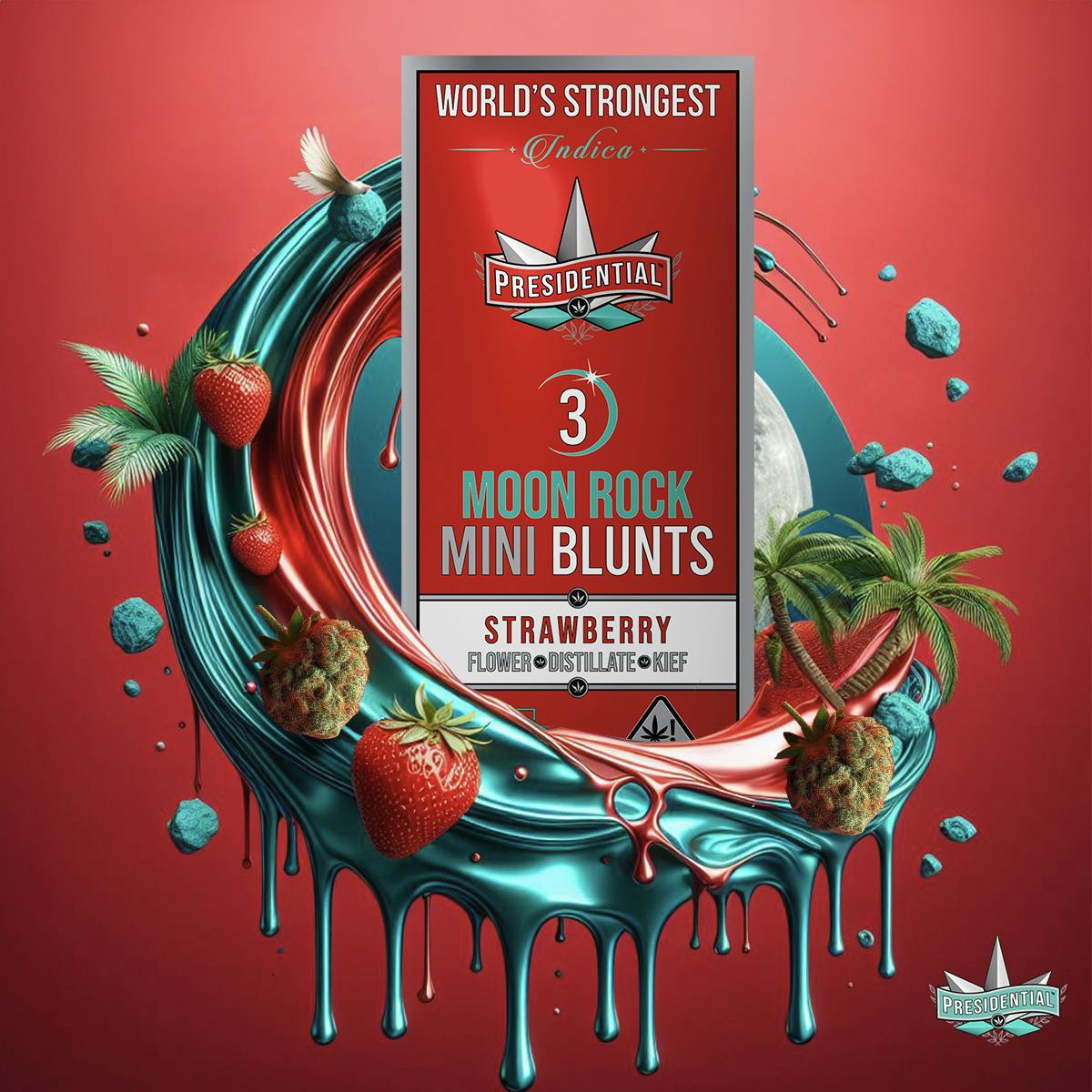 Presidential - Strawberry Moon Rock Mini Blunt 3pk (1.8g)