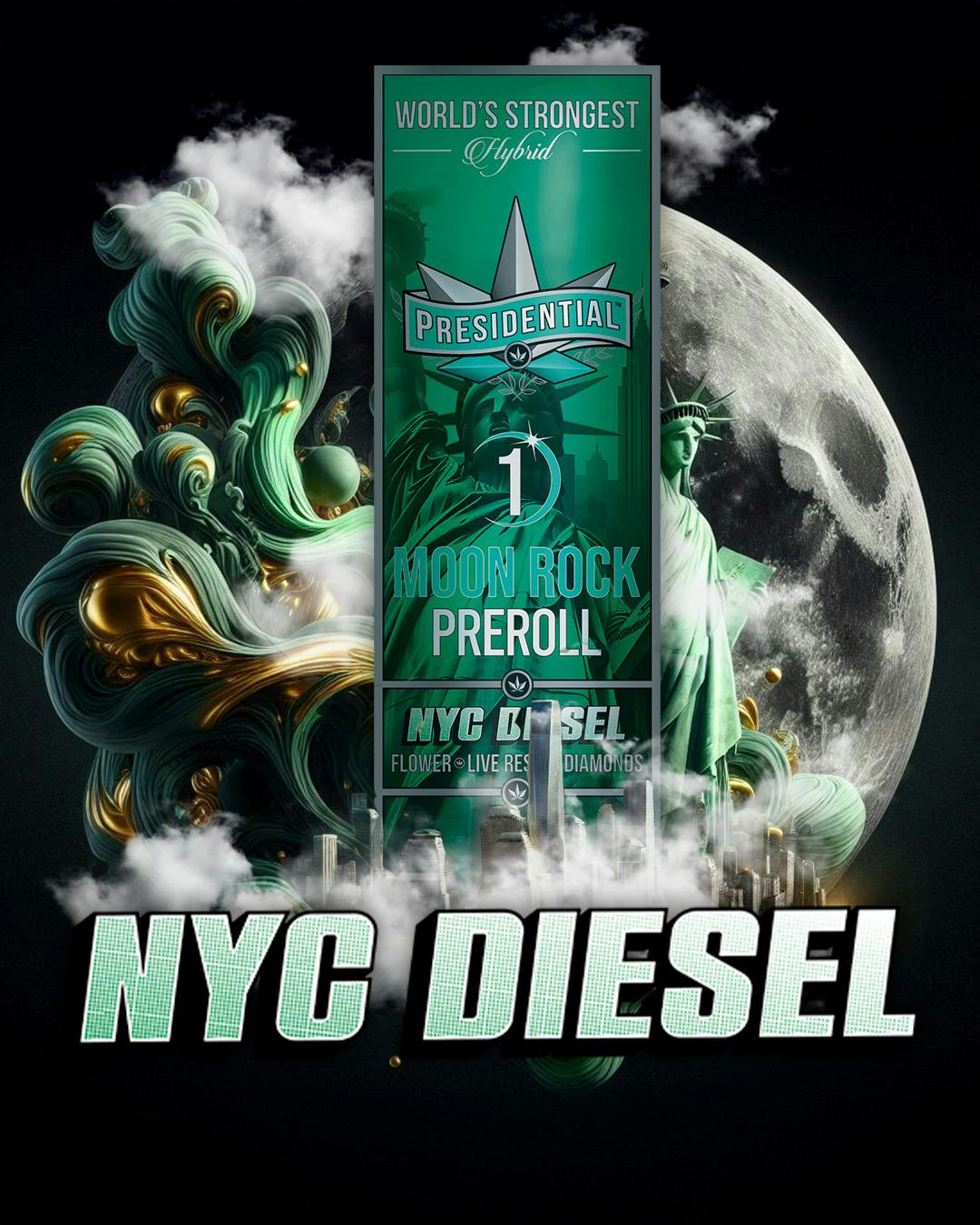Presidential - NYC Diesel Moon Rock Pre-Roll (1g)