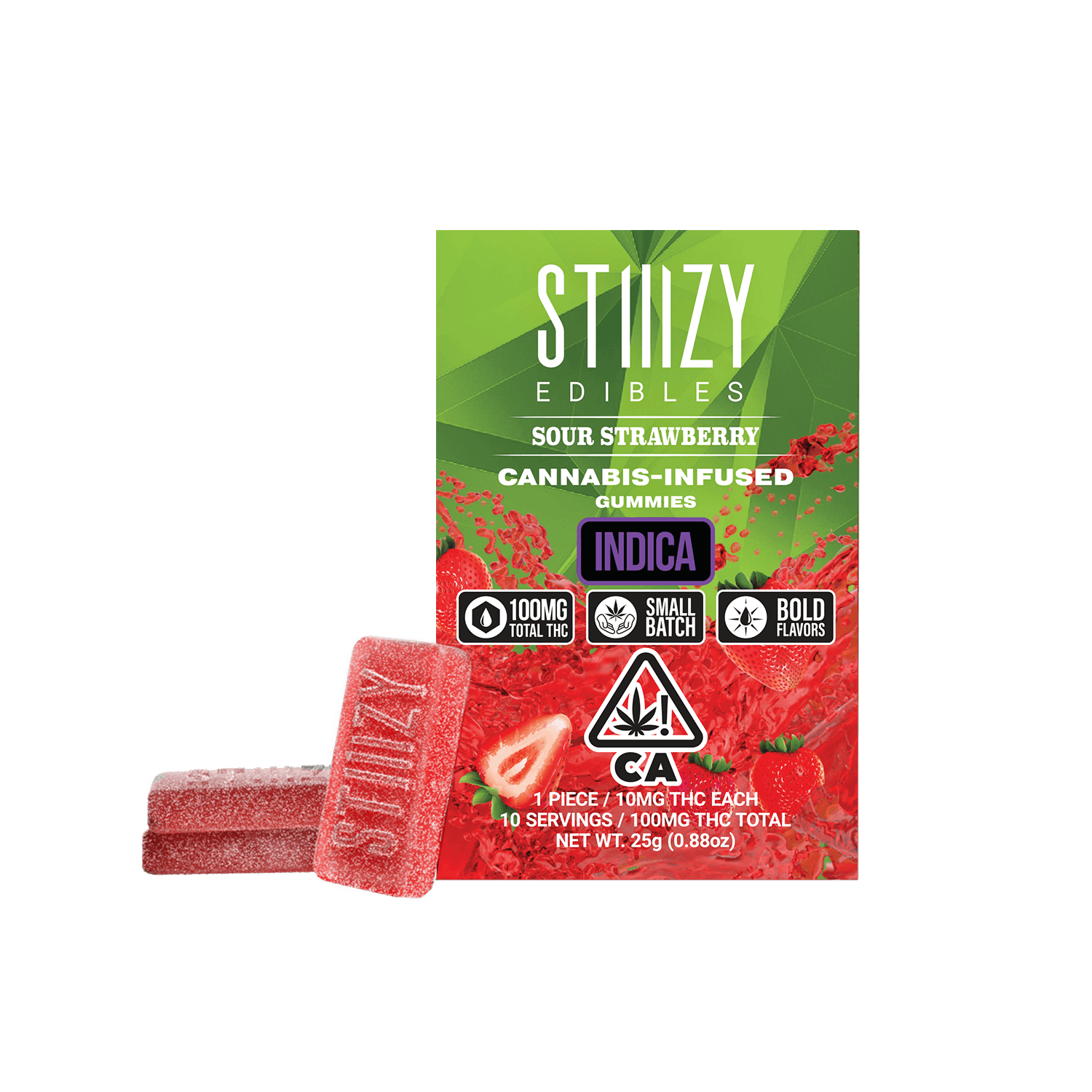 Stiiizy Sour Strawberry: Stiiizy Sour Strawberry (I) Gummies 100mg