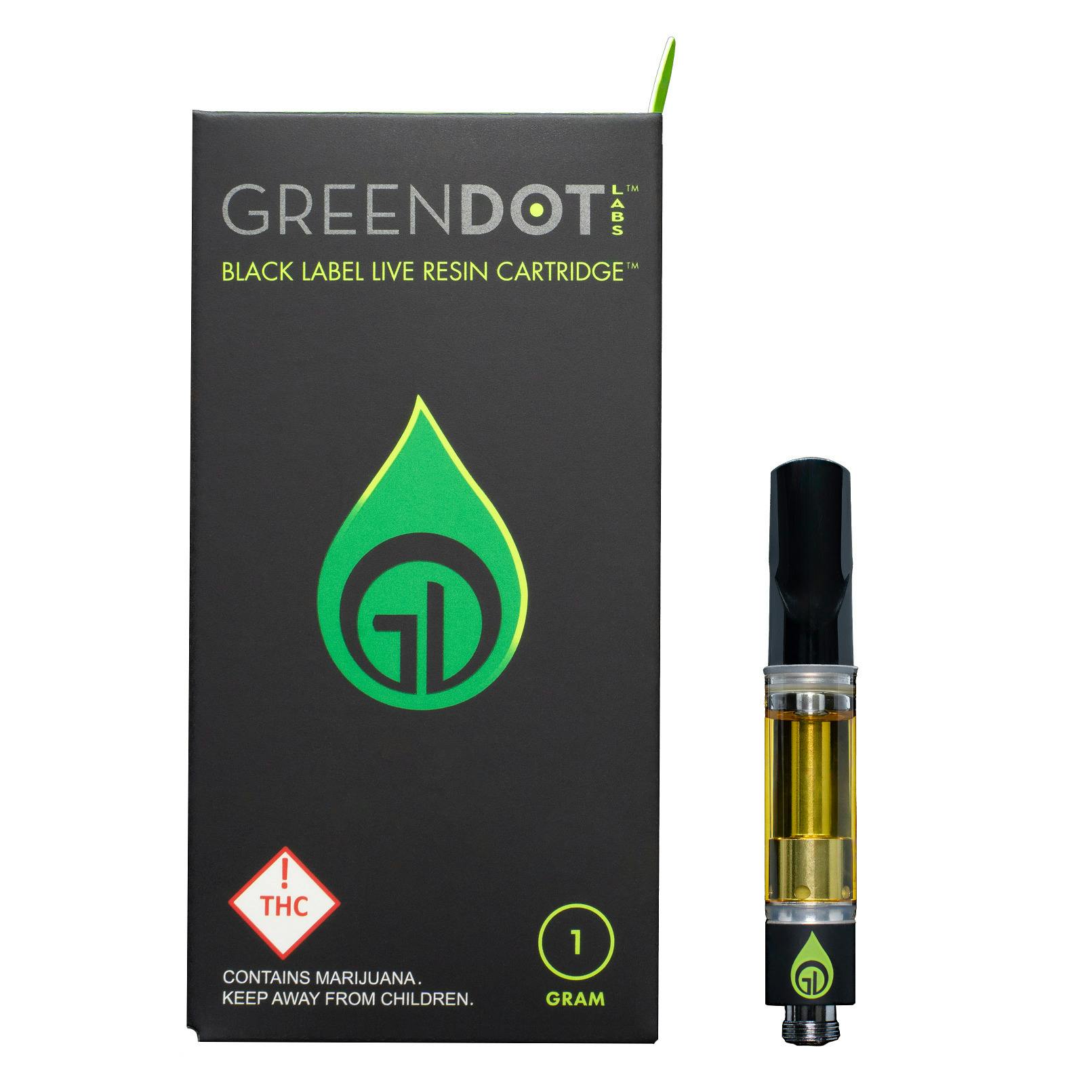 Green Dot Labs Black Label Live Resin Cart Triangle Kush