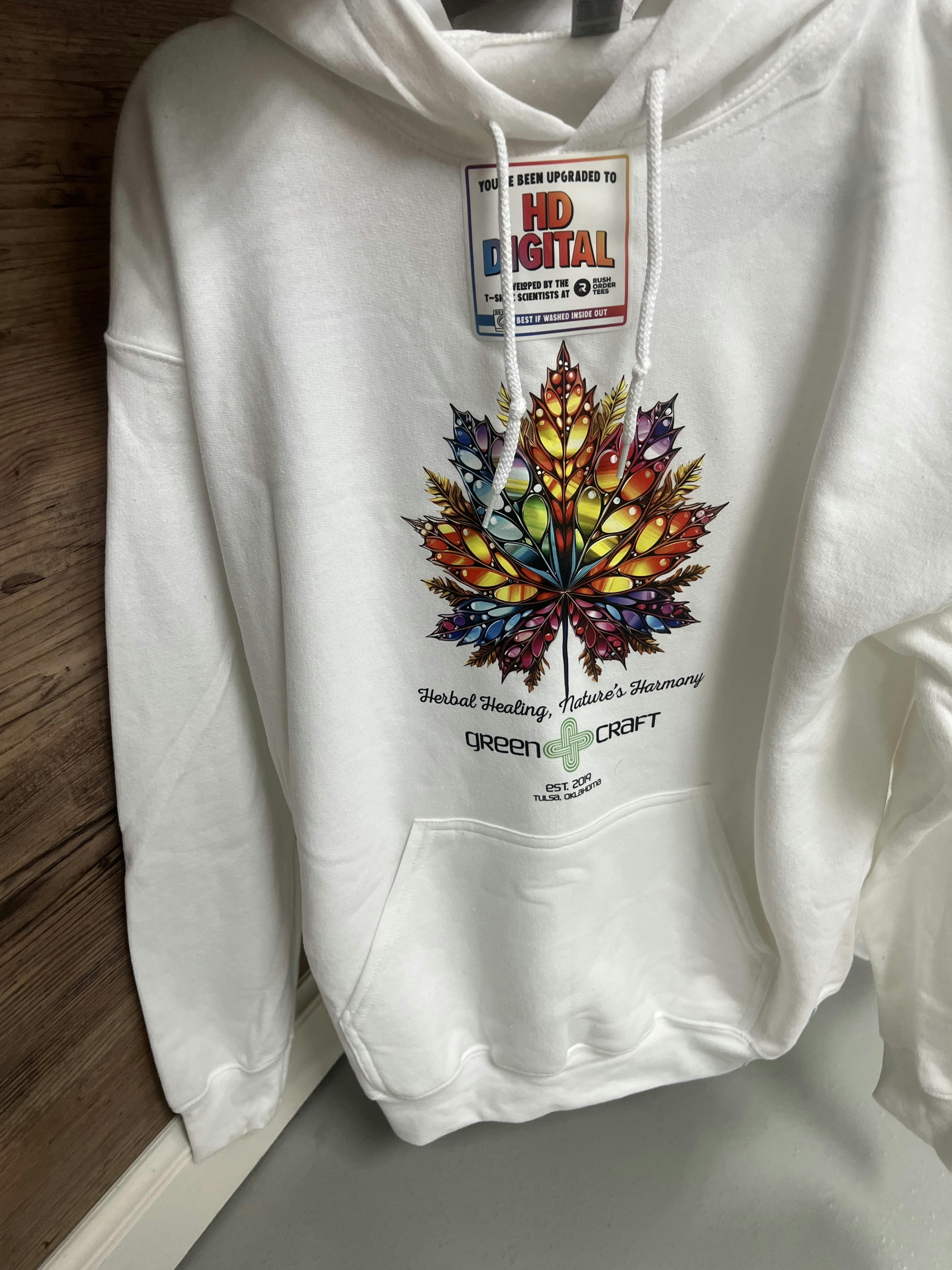 Green Craft Hoodie- White