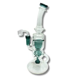 Large Recycled Bong Blue/Green/Clear