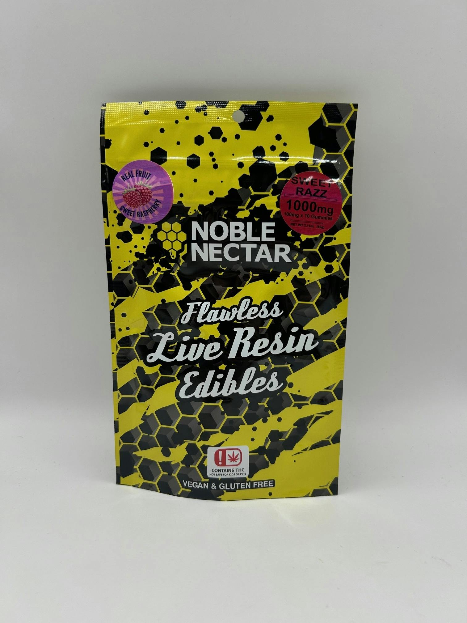 Noble Nectar - Sweet Razz 1000mg Live Resin Gummies (10pcs of 100mg)