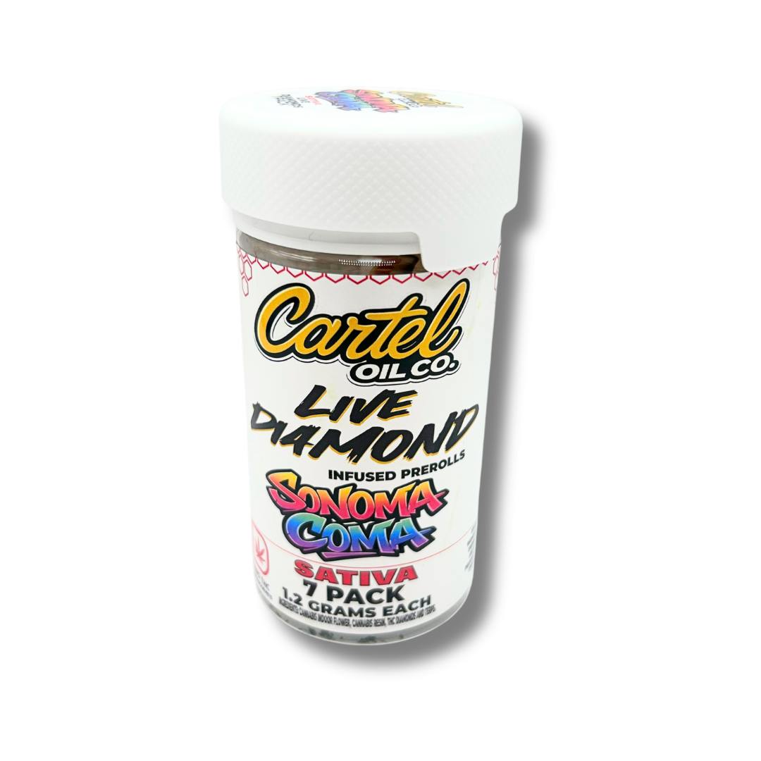 Cartel Oil Co |7 pack| Diamond Infused Pre-Roll | Sativa | Sonoma Coma | 8.4g