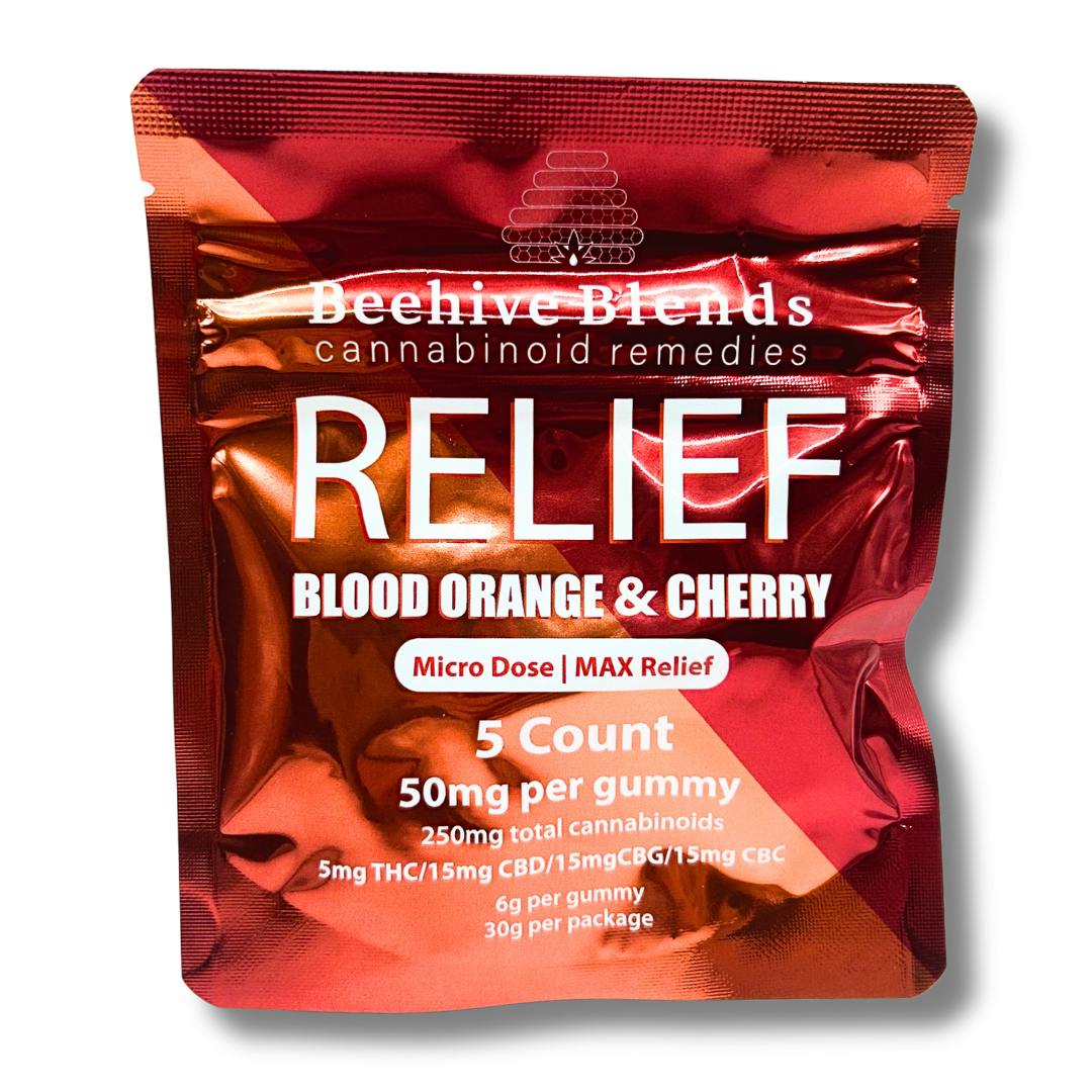 Beehive Blends - Relief Blood Orange and Cherry - 5 Pack - 250mg