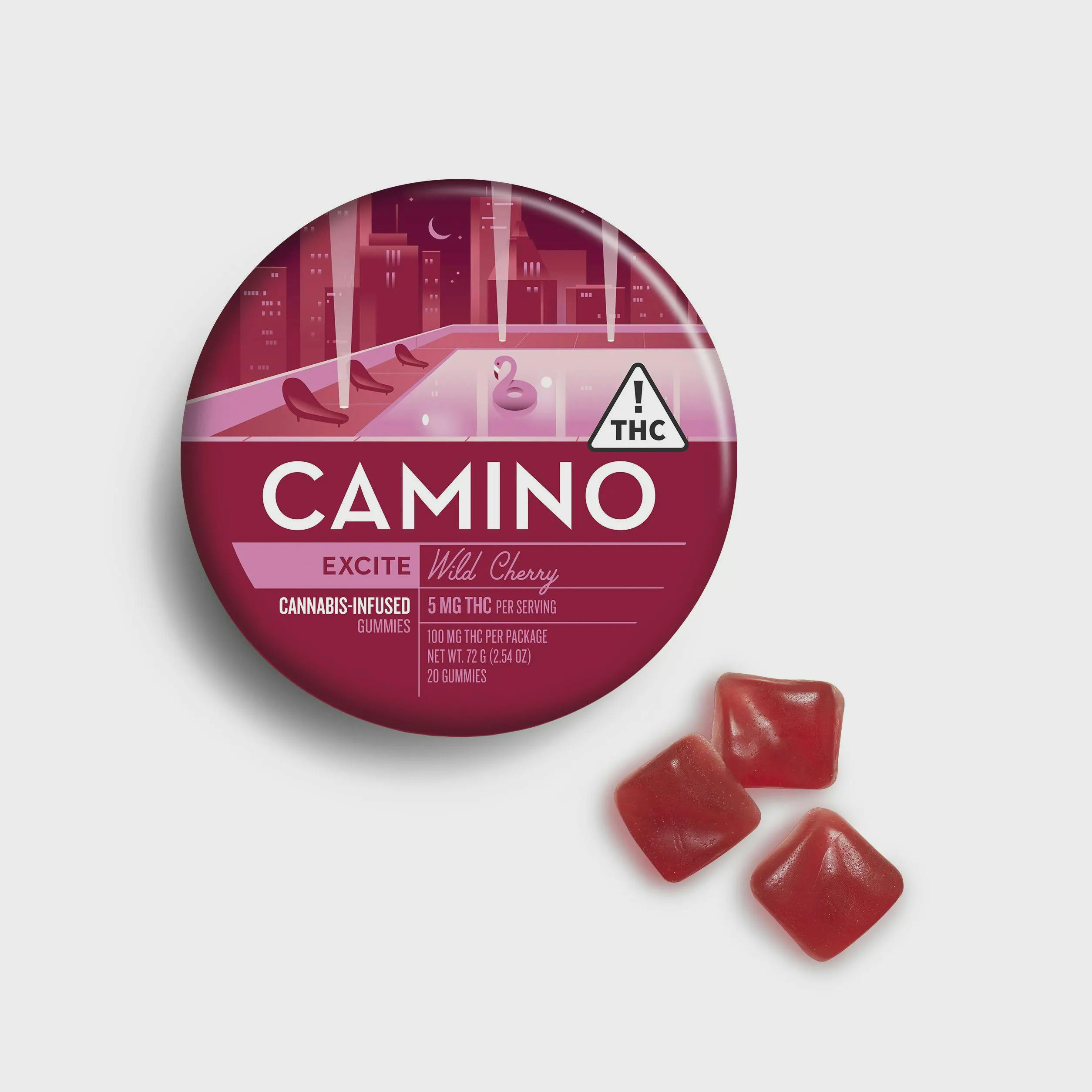 Camino - Wild Cherry Excite Gummies 20pk - 100mg