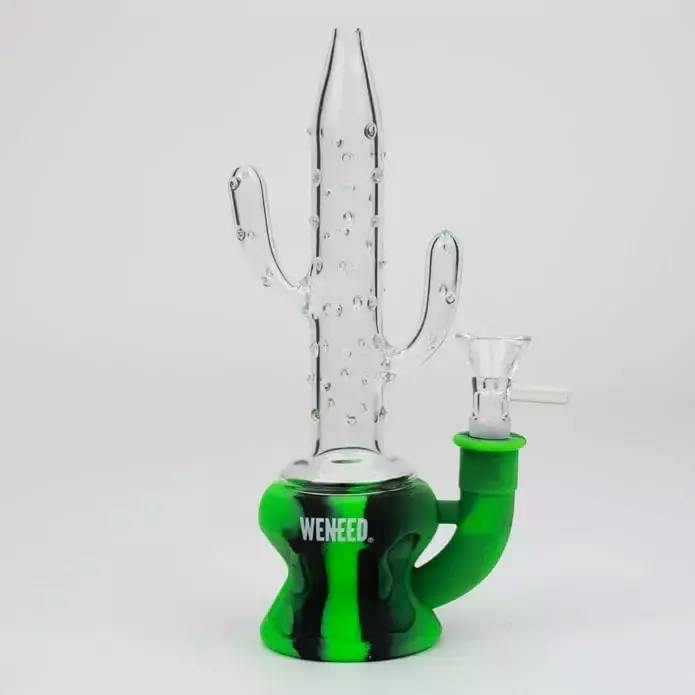 WENEED- Silicone Cactus bong (Black & Green)