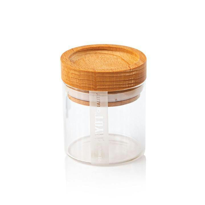 RYOT - Clear Glass Jar with Beech Tray Lid