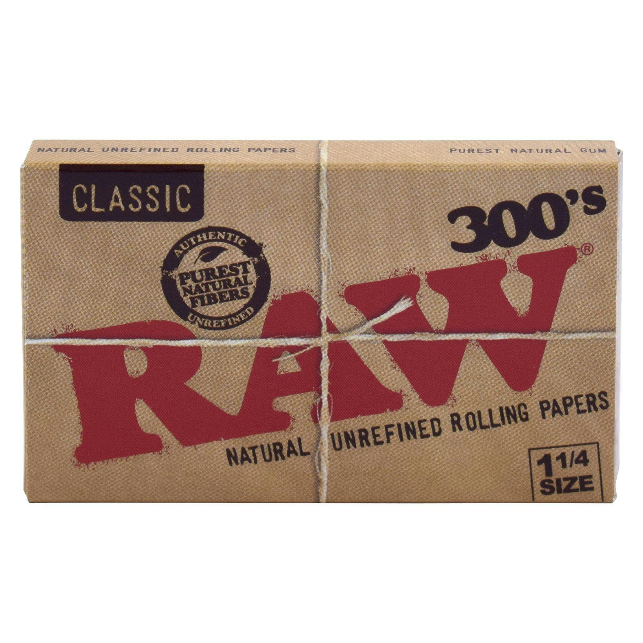 RAW - 1 1/4" Natural Unrefined Rolling Papers - 300s