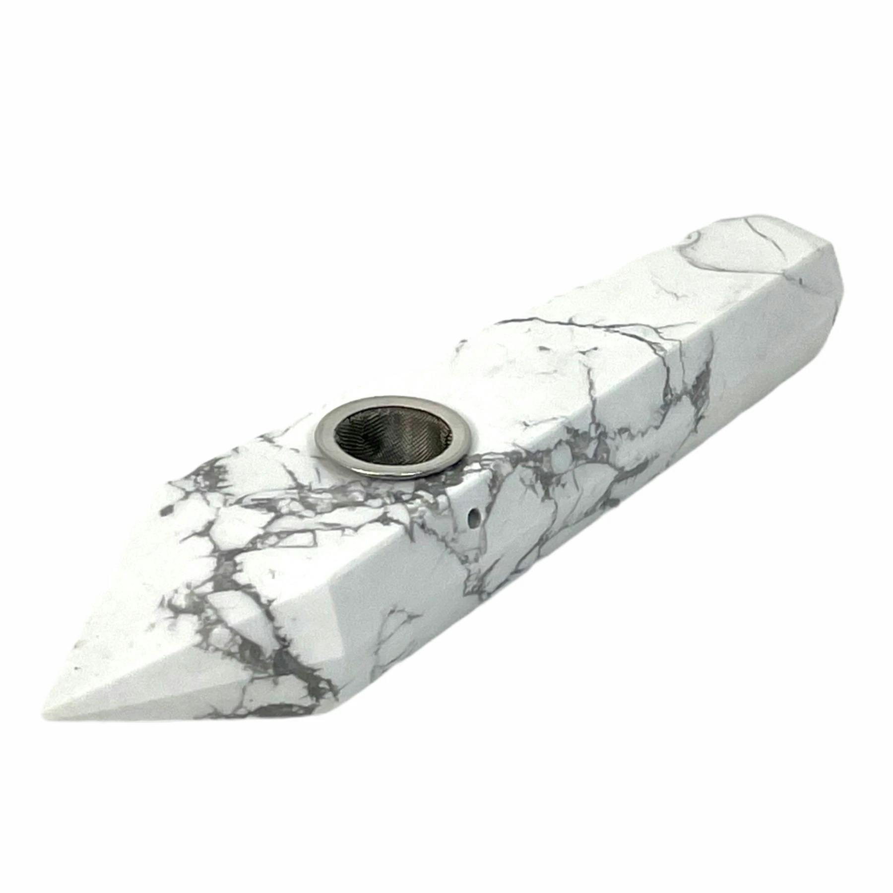 4.5" Crystal Pipe w/ Choke - White Howlite