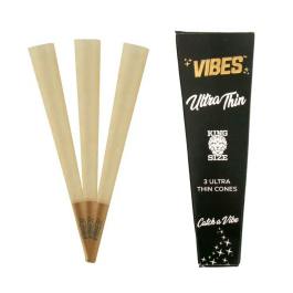 VIBES - CONES - 3PK - KING SIZE - ULTRA THIN BLACK