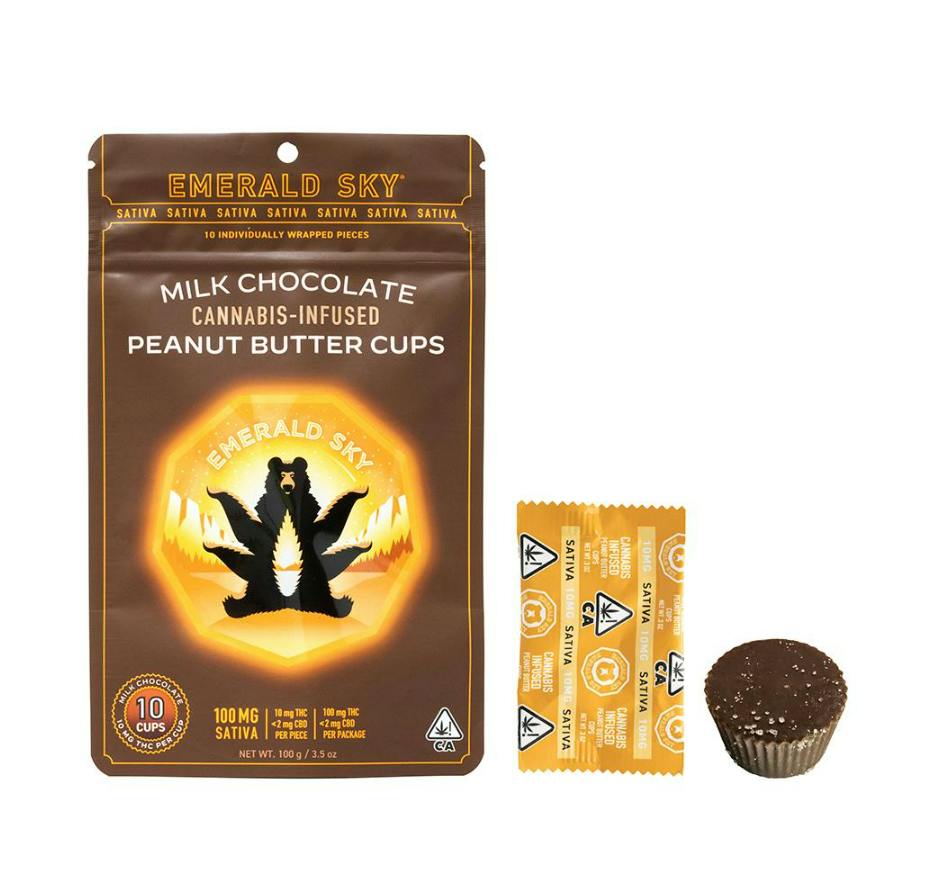 EMERALD SKY | EDIBLE | SATIVA PEANUT BUTTER CUPS - 100 mg - 10 Pack