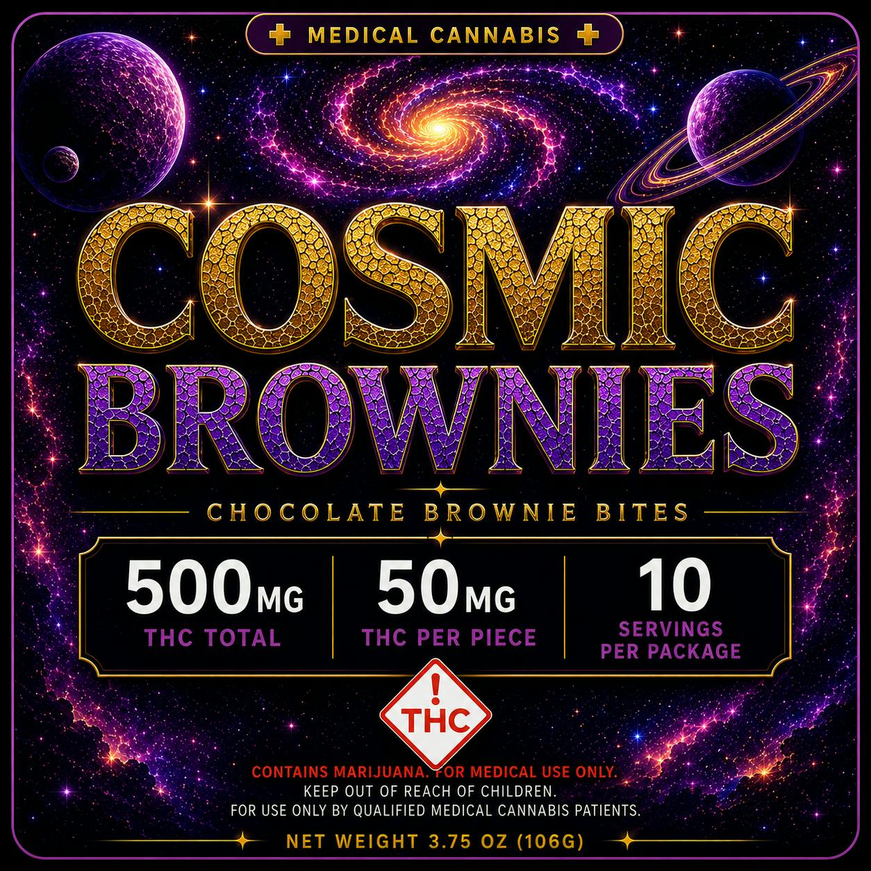 DSC - Cosmic Brownies - 500mg ( 10 x 50mg ) MED