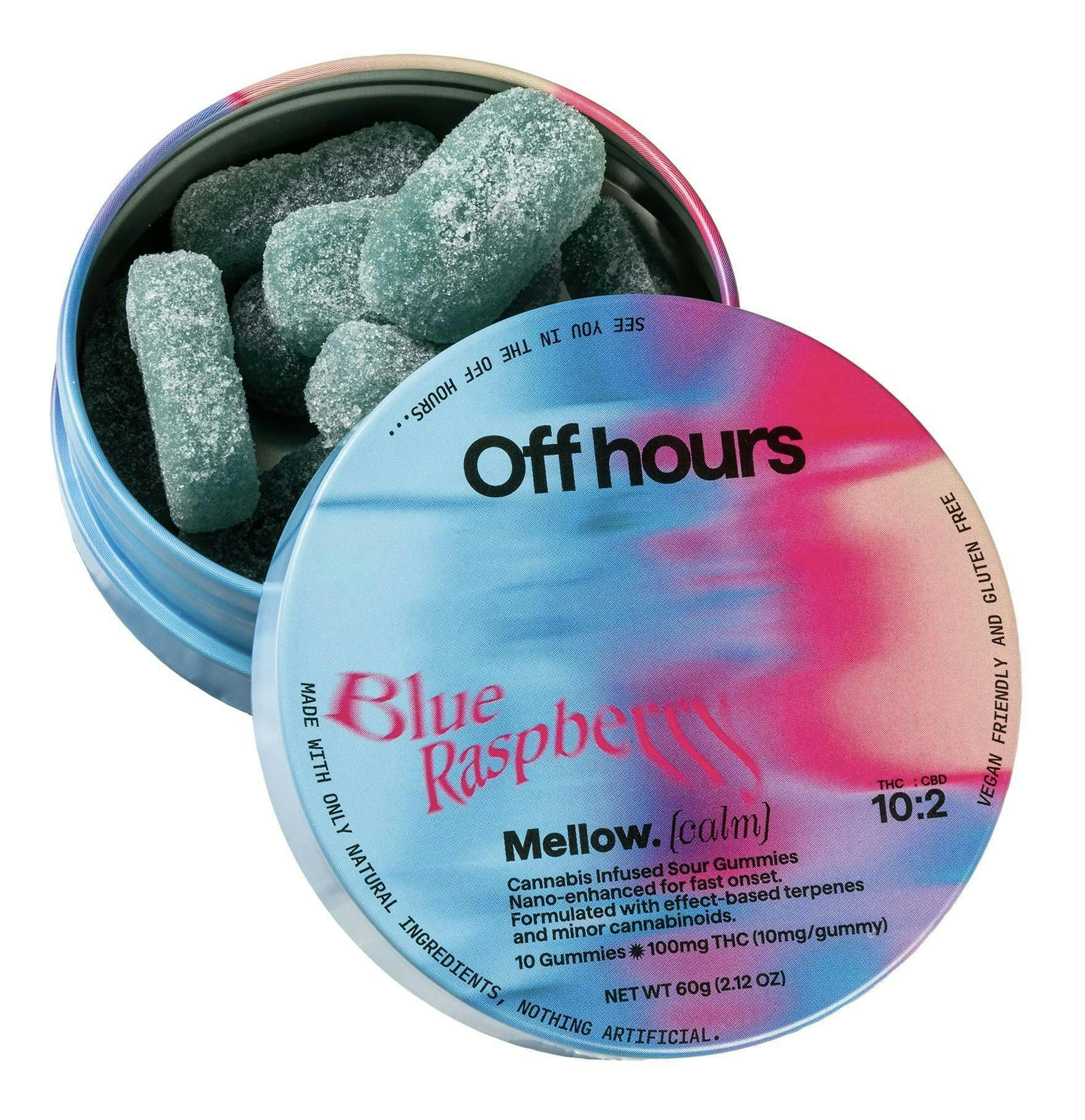 Off Hours Mellow Blue Raspberry 10pk 10mg Gummies