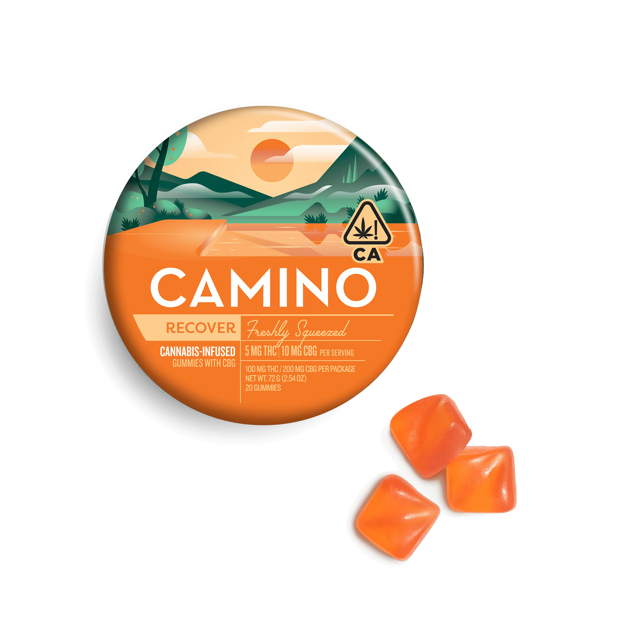 Camino 1:2 CBG Freshly Squeezed "Recover" Gummies - 20 Gummies