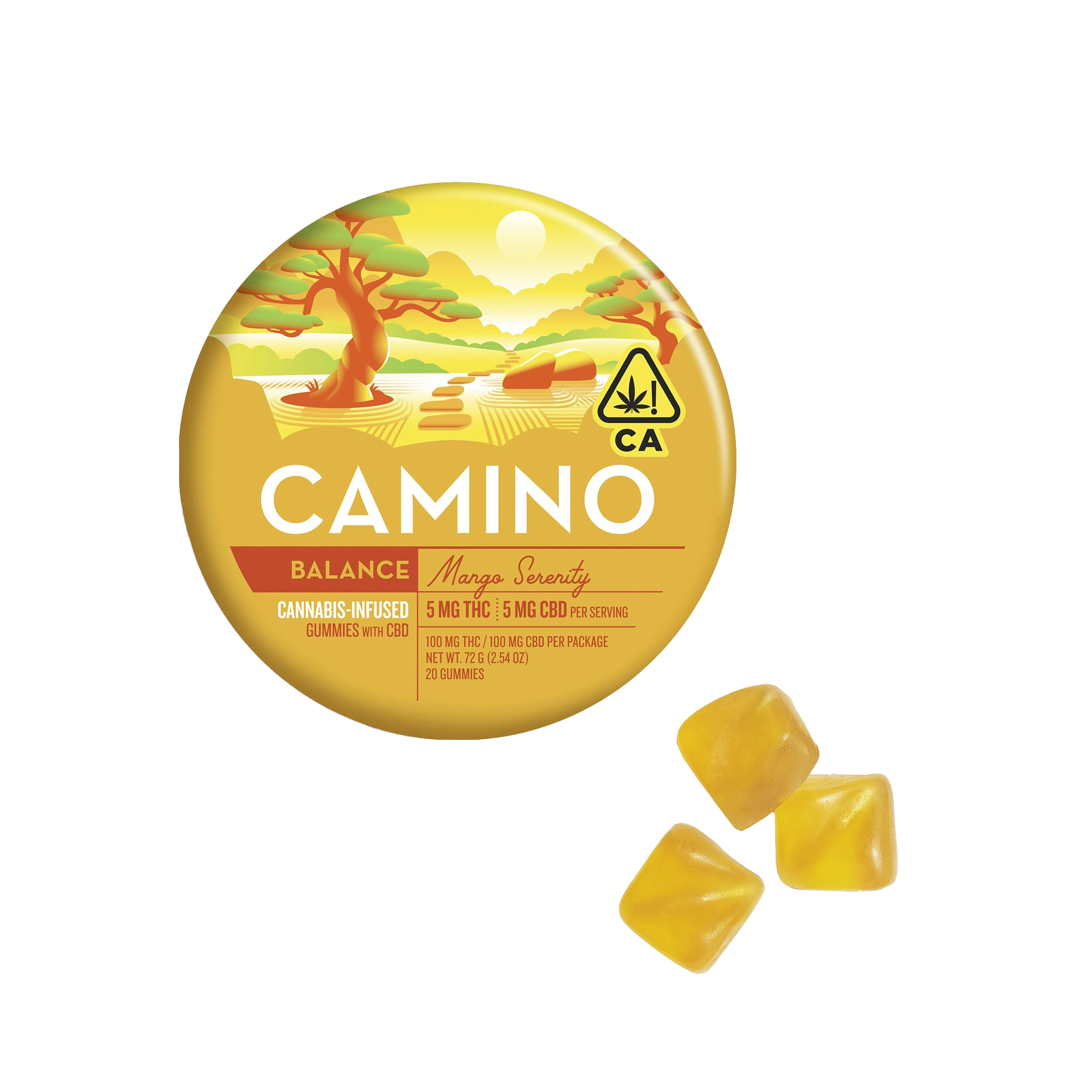 Camino 5:5 CBD Mango Serenity "Balance" Gummies - 20 Gummies