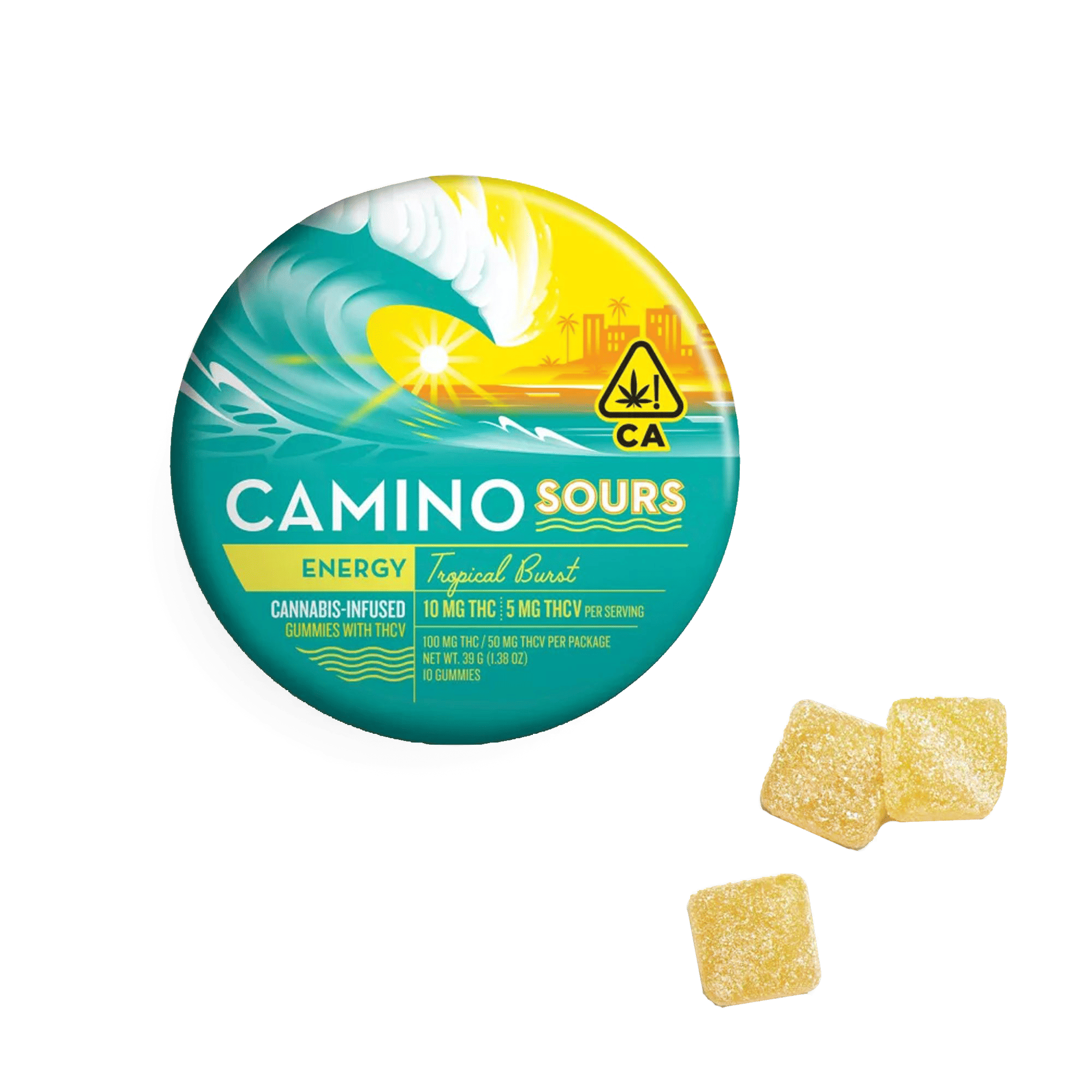Camino Sours 2:1 THCV 'Energy' Tropical Burst Gummies - 10 Gummies