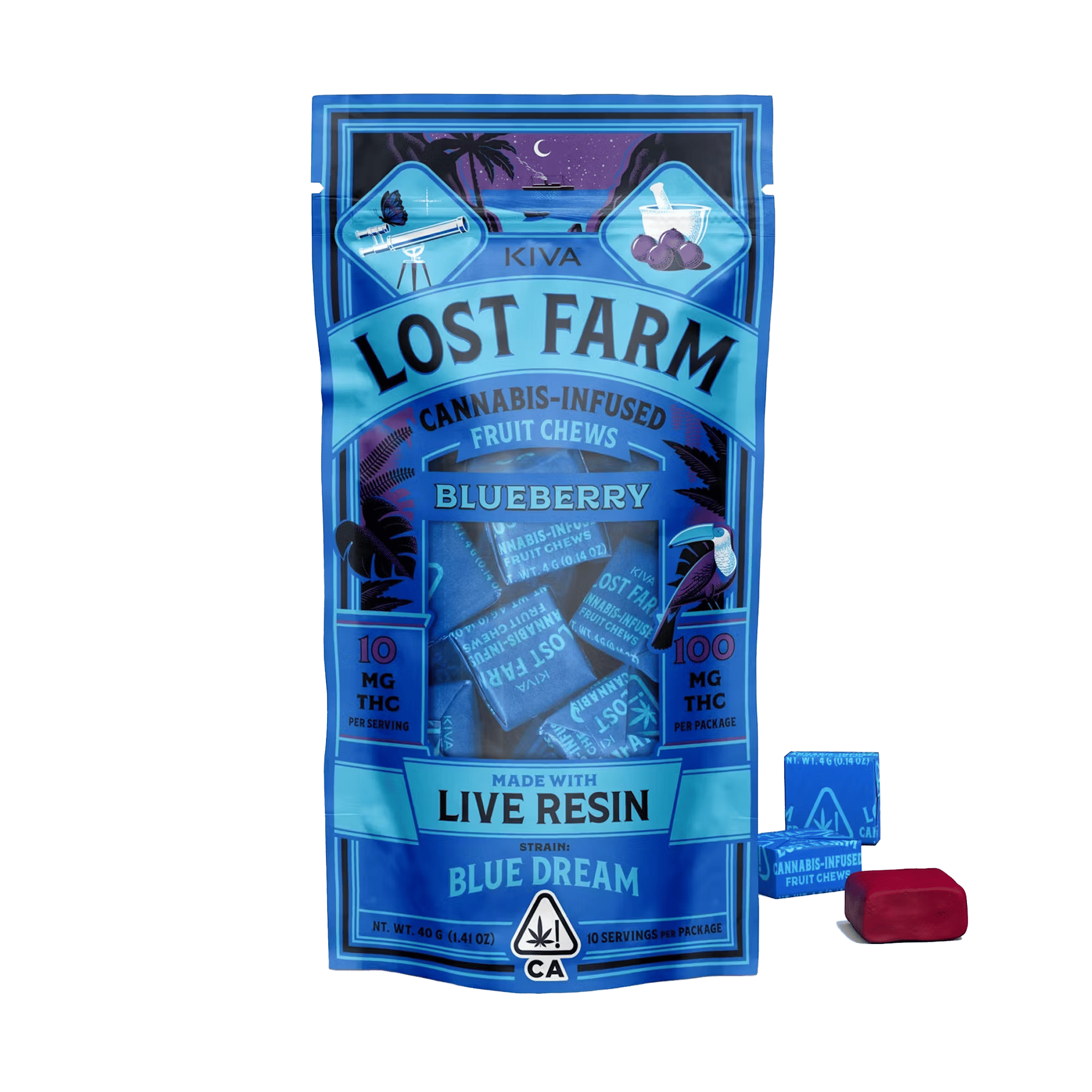 Lost Farm Blueberry "Blue Dream" Chews - 10 Gummies