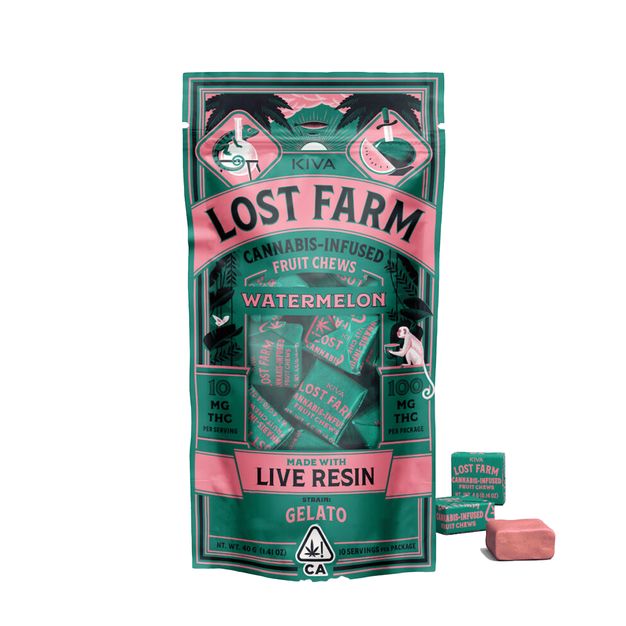 Lost Farm Watermelon "Gelato" Chews - 10 Gummies