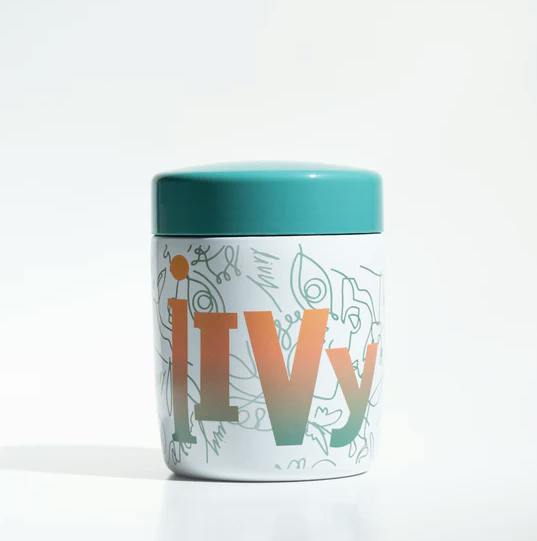 IVY Airtight Flower & butter cannister (White)