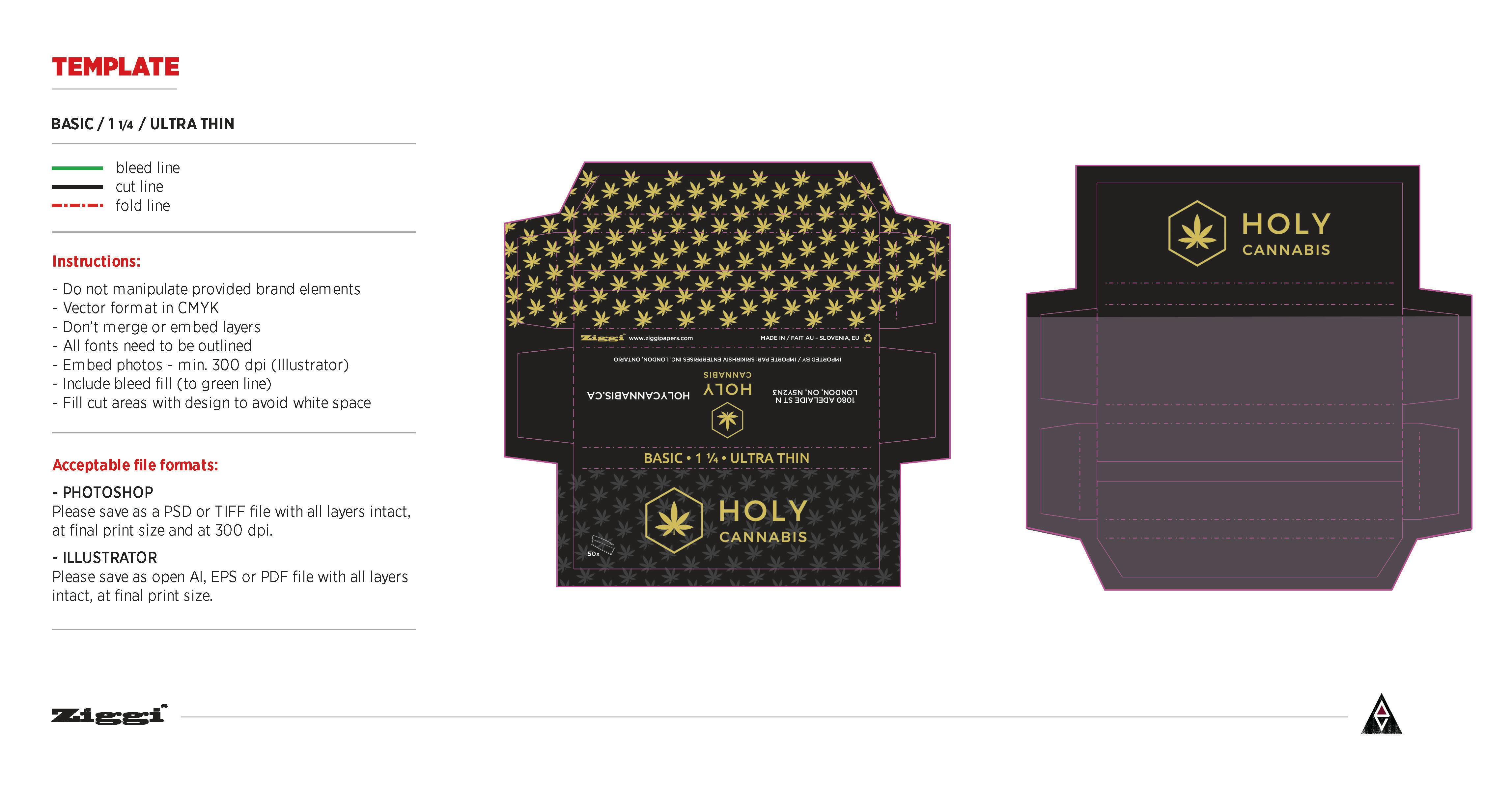 HOLY CANNABIS ULTRA THIN KING PAPER + TIPS