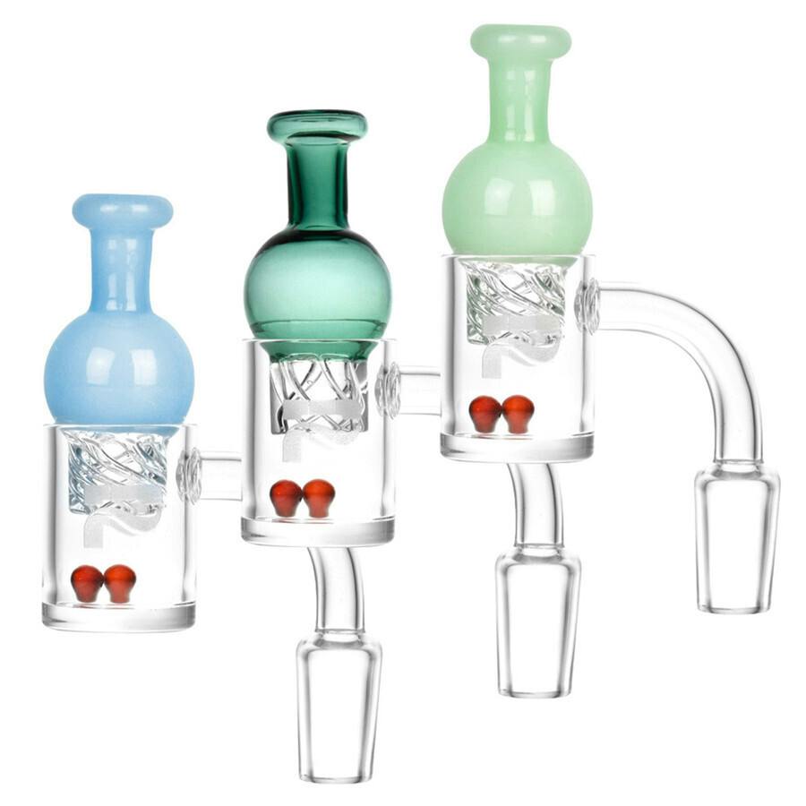 Pulsar 14mm Quartz 90° Banger & Helix Carb Cap Comb