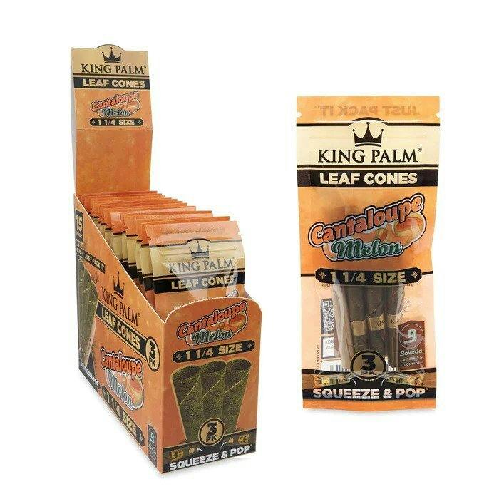 King Palm 3pk 11/4 Leaf Cones Cantaloupe Melon