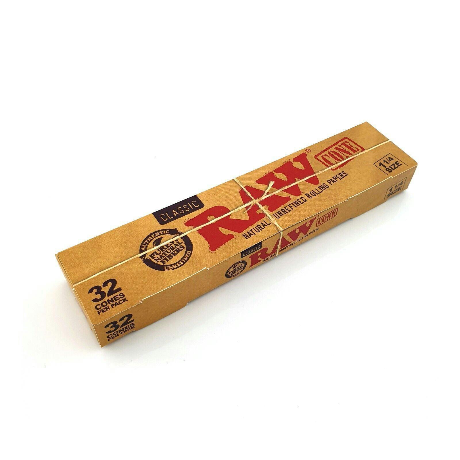 Raw Pre-Rolled Cone 1 1/4 Size 32/Pack