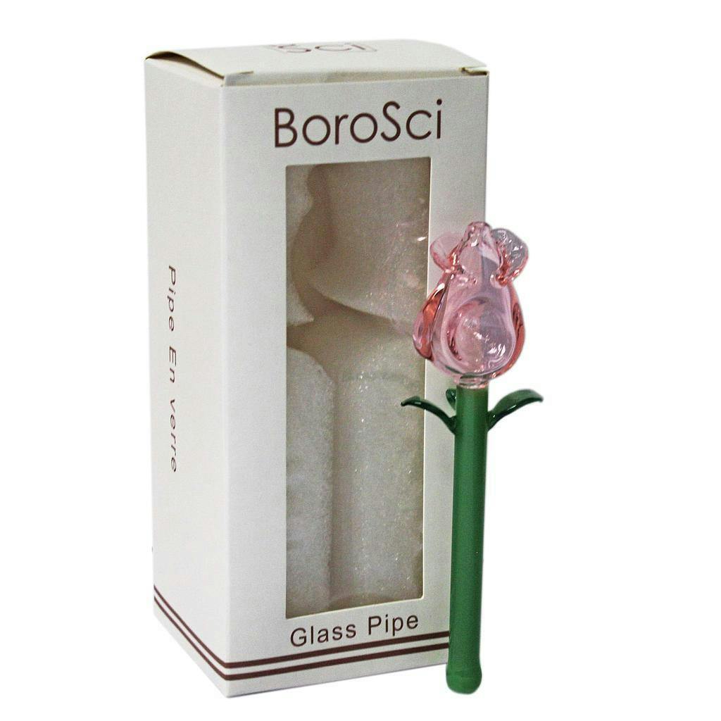 BoroSci Pink Rose Glass Pipe