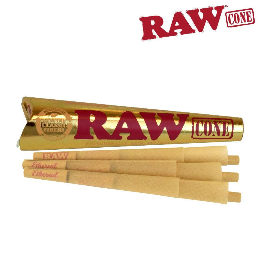 RAW Ethereal Pre-Rolled Cones 1 1/4 size, Pack/6