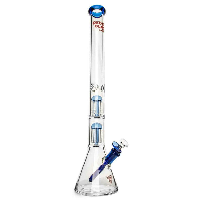 Red Eye Glass® 24" 7mm Thick Wildwood Triple Chamber Beaker Base Water Pipe - Sapphire Blue