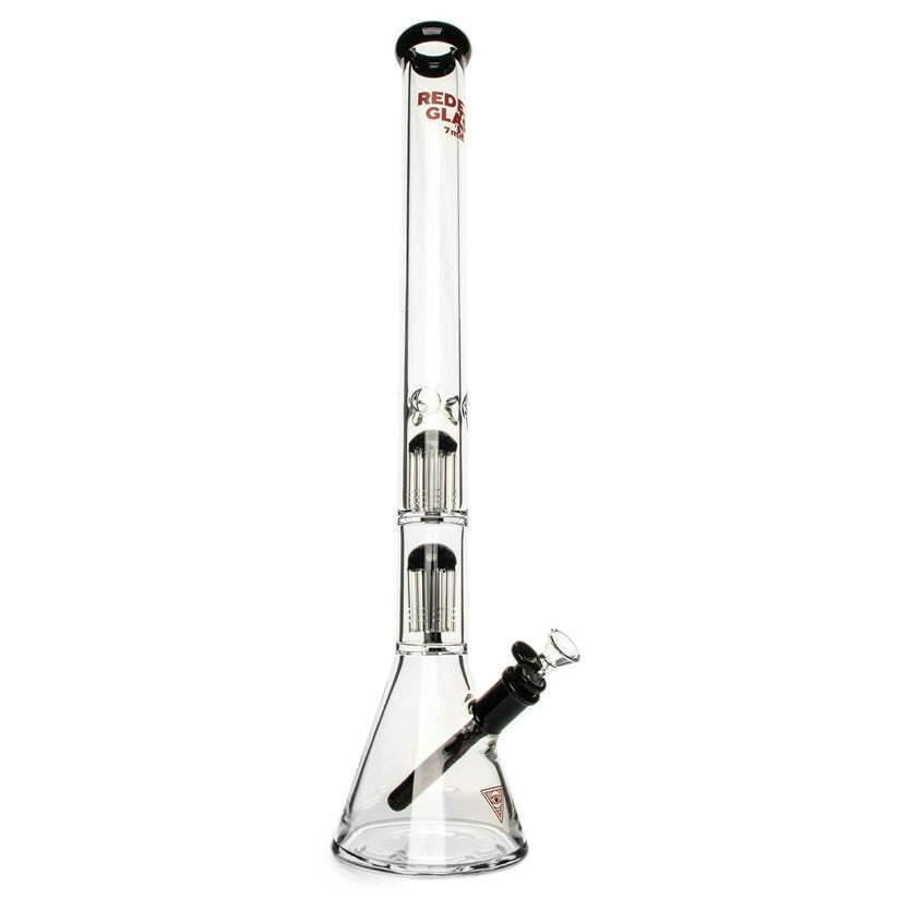 Red Eye Glass® 24" 7mm Thick Wildwood Triple Chamber Beaker Base Water Pipe - Black