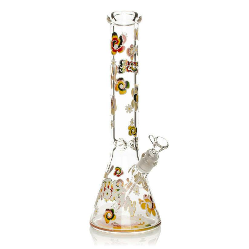 Cheech & Chong ® 15" 7mm Thick Tie Dye Glow-in-the-Dark Water Pipe