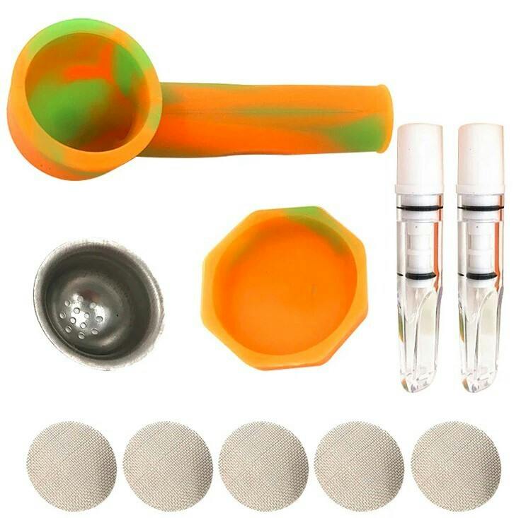 Silicone Pipe with Filter and Mouth Piece