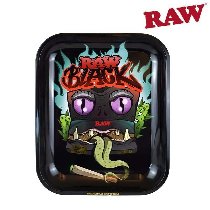 Raw Black Rolling Tray - Monster Design Large