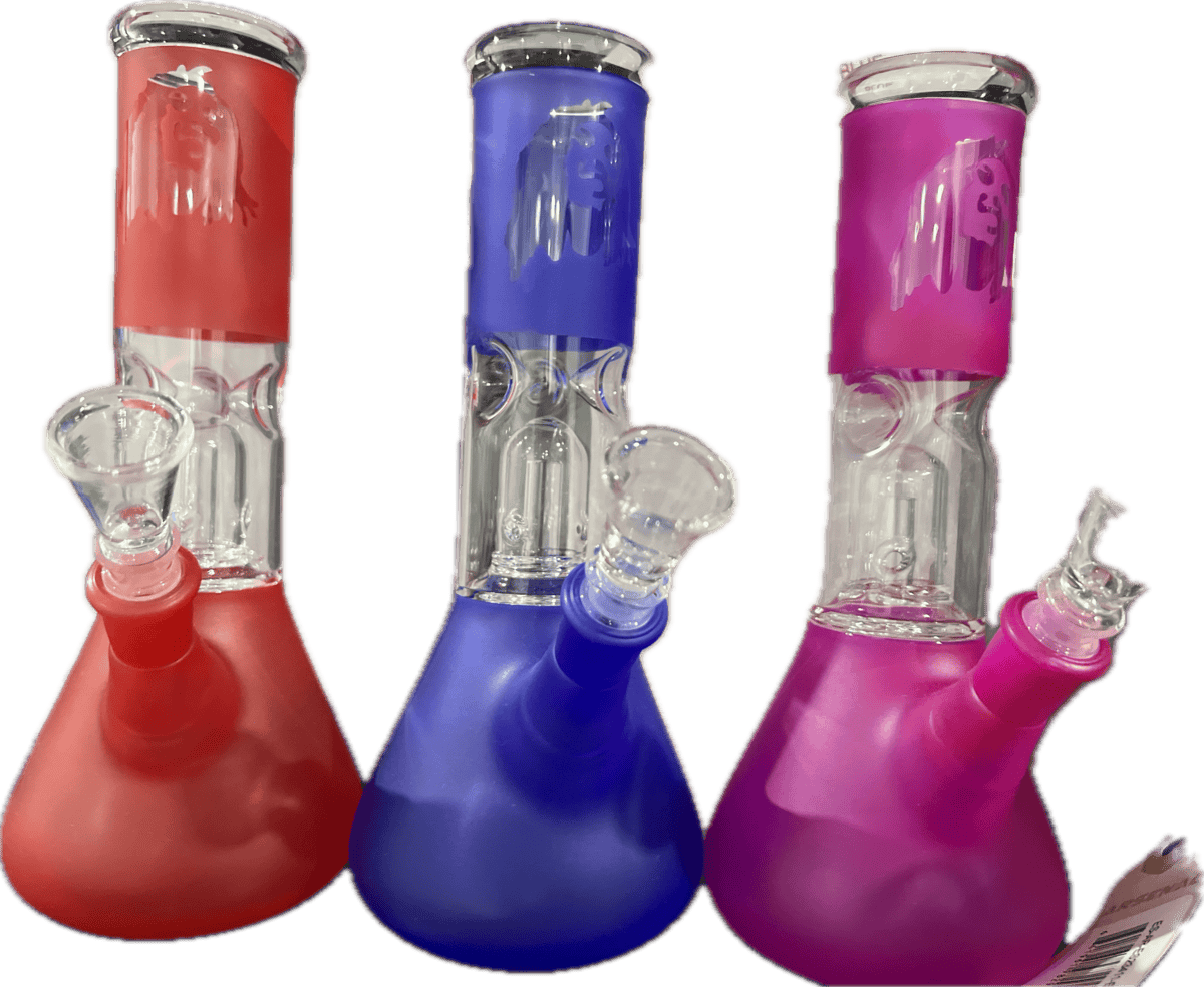 Assorted coloured bongs