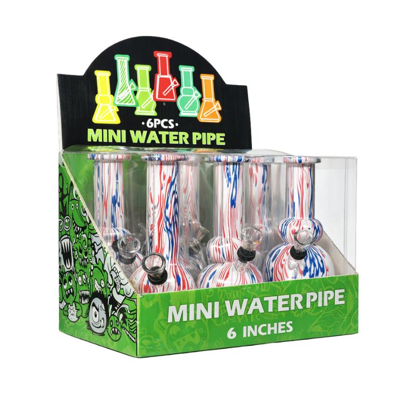 6" Arsenal Swirl Waves Bong - Design 10