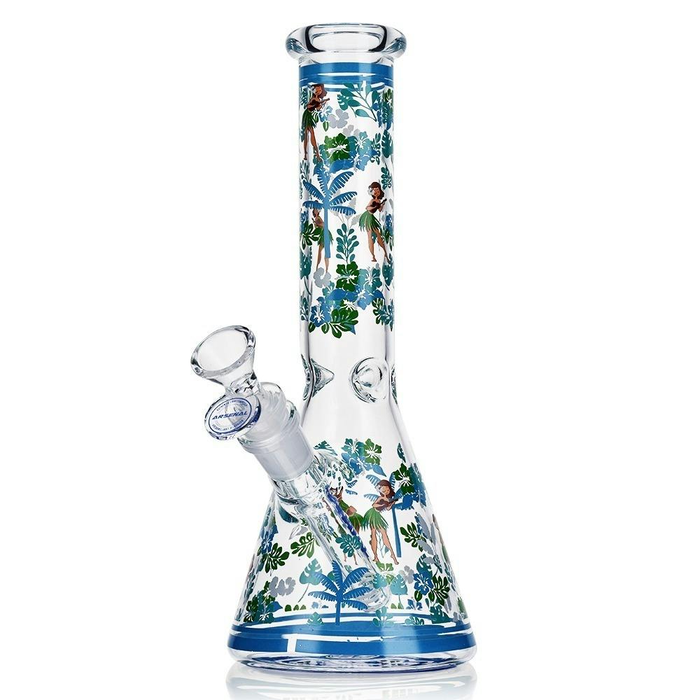 10" Arsenal Floral Bliss Beaker Bong - Blue