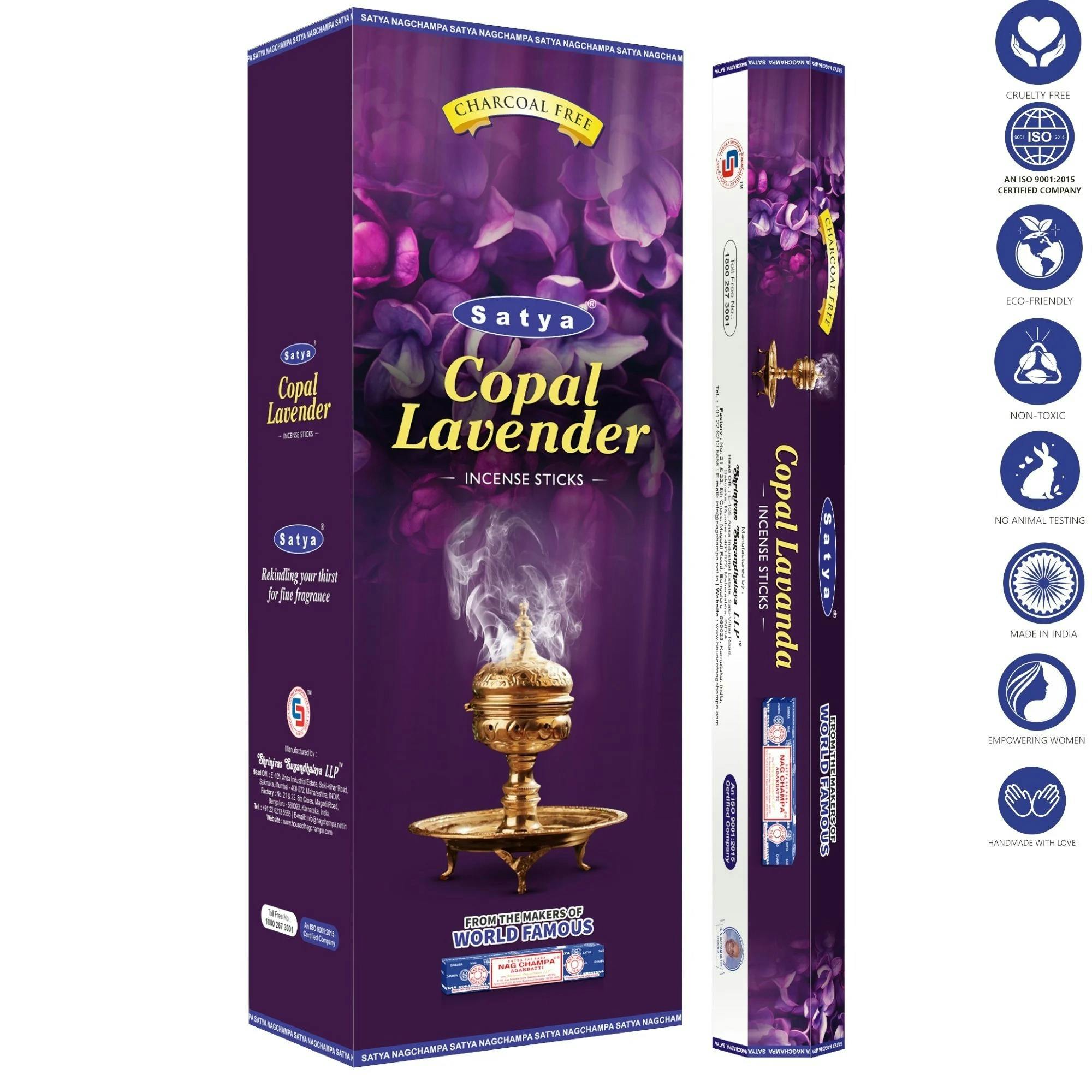 Satya Hexa Copal Lavender Incense Sticks