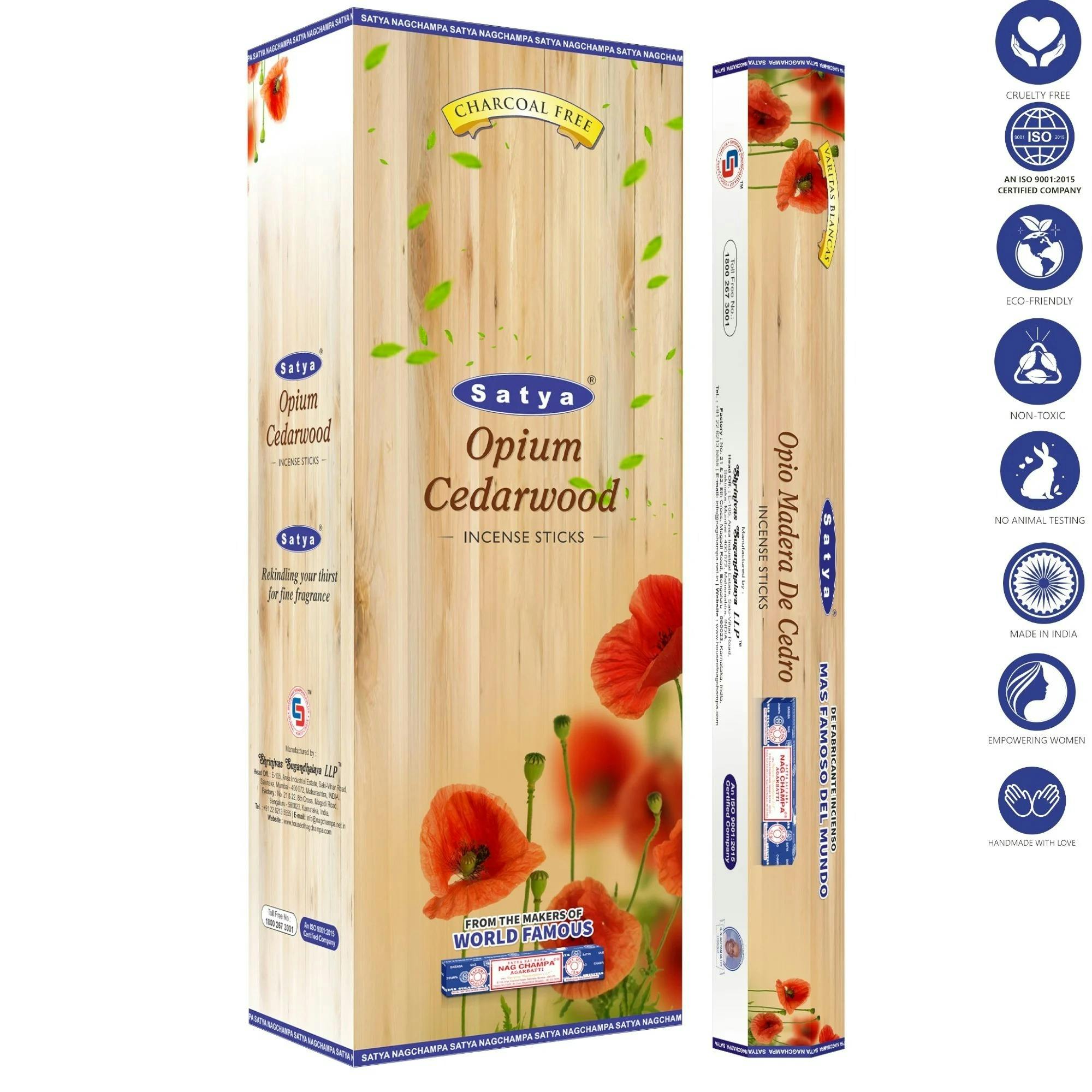 Satya Hexa Opium Cedarwood Incense