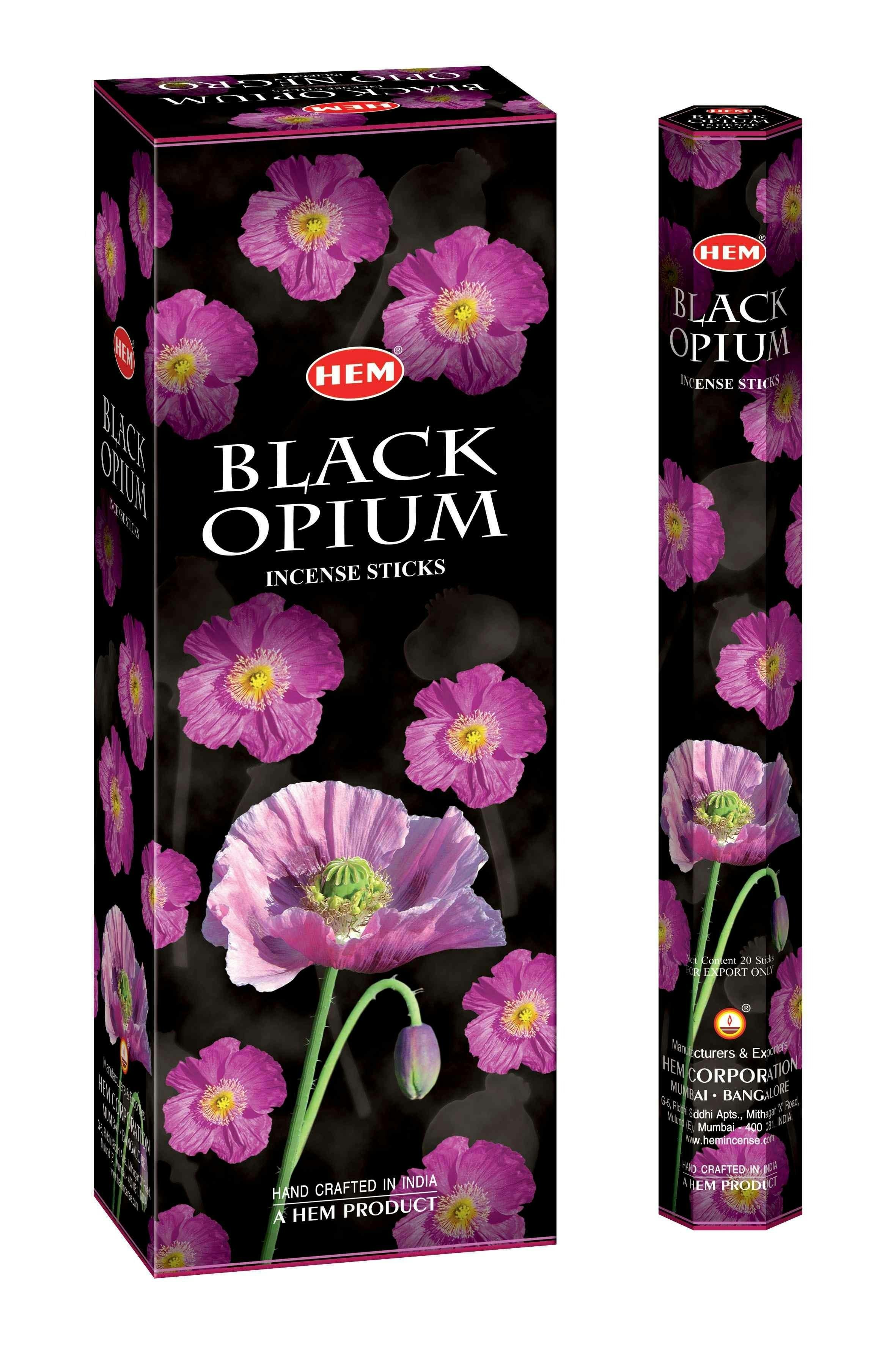 HEM Hexa Black Opium Incense Sticks