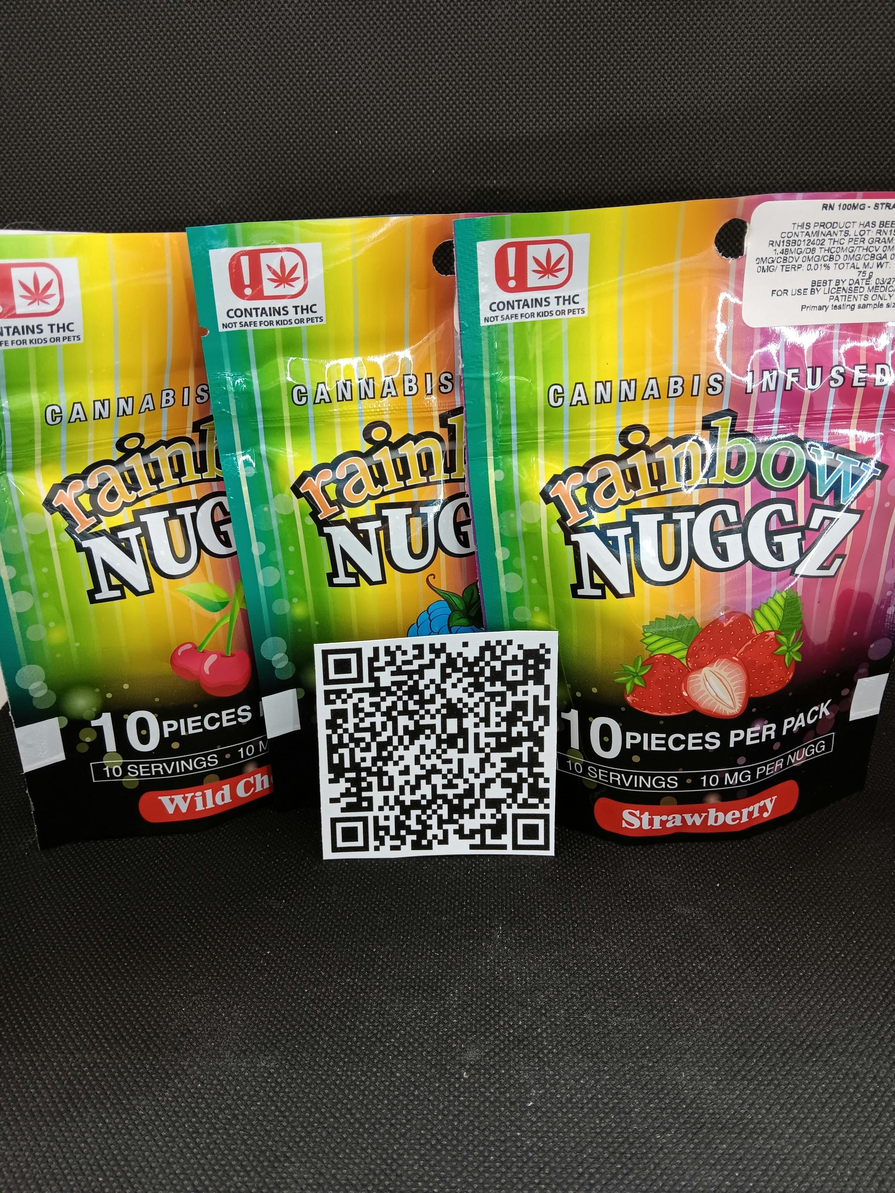 Rainbow Nuggz Strawberry 200mg - Green Crack Sativa