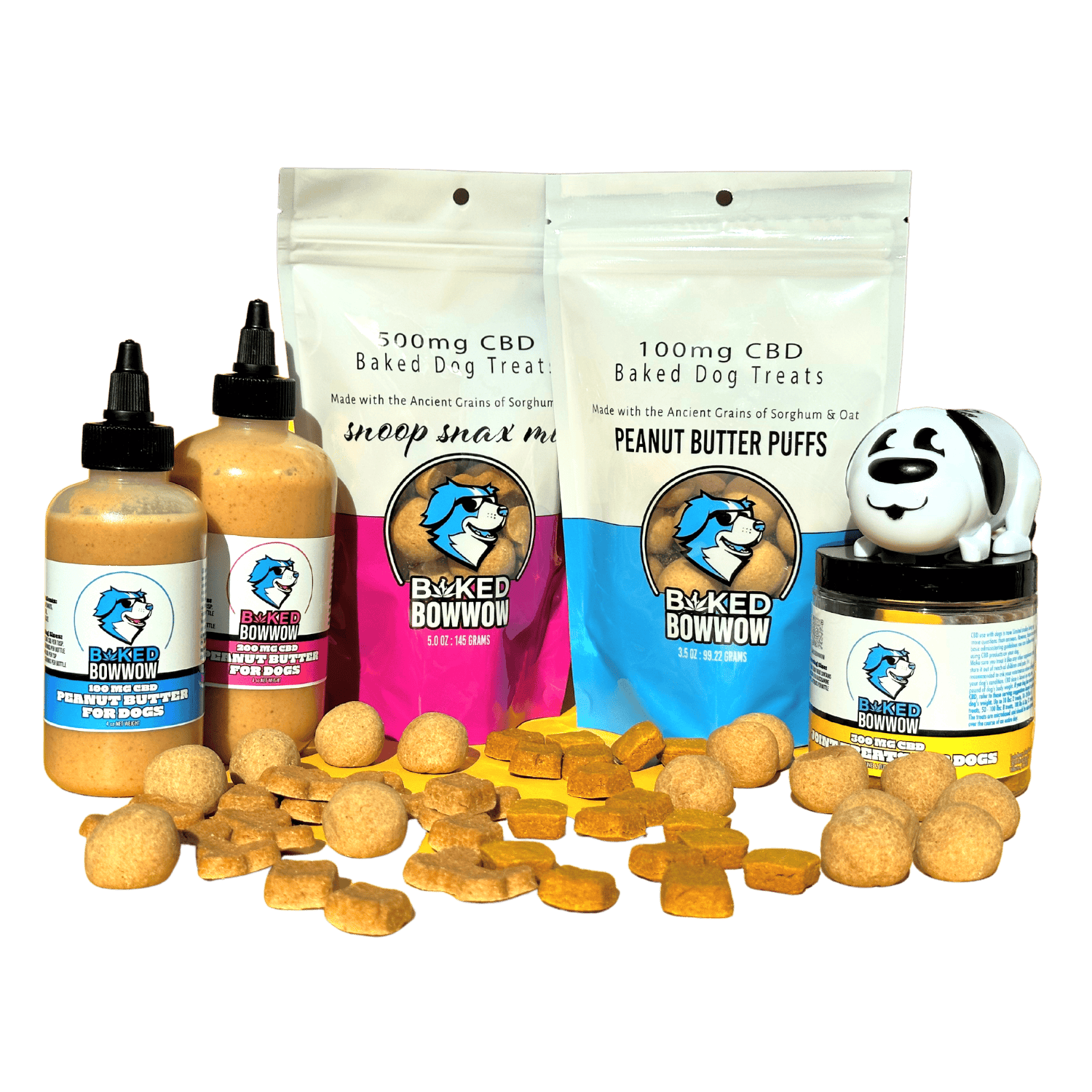 Baked Bowwow - Peanut Butter Puffs - 275mg CBD Dog Treats